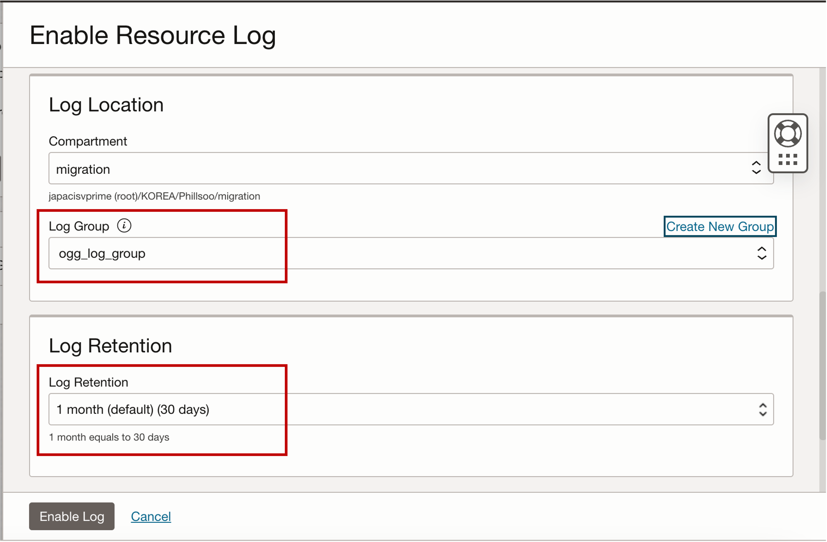 OCI OGG Logging