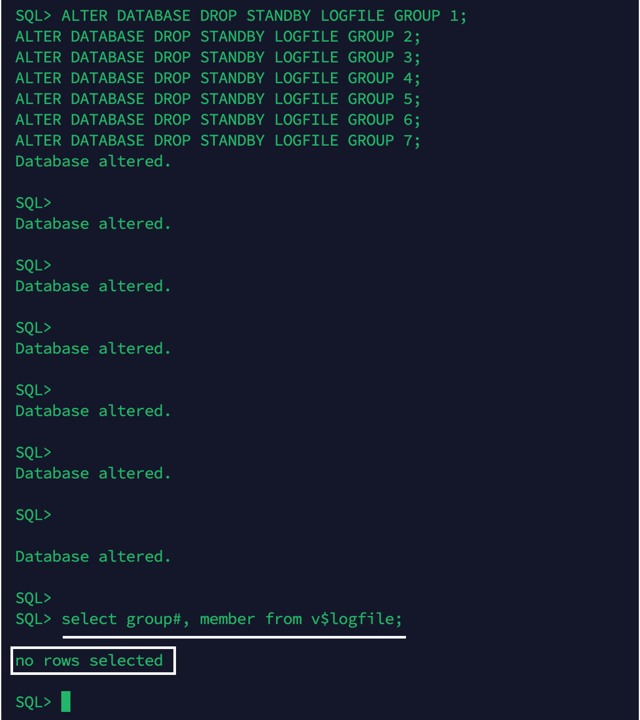 REDO Log Drop Results